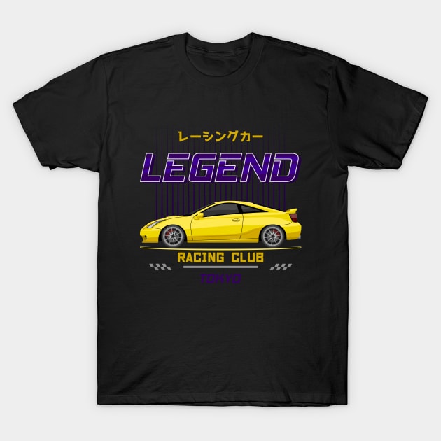 Tuner Yellow Celica MK7 JDM T-Shirt by GoldenTuners